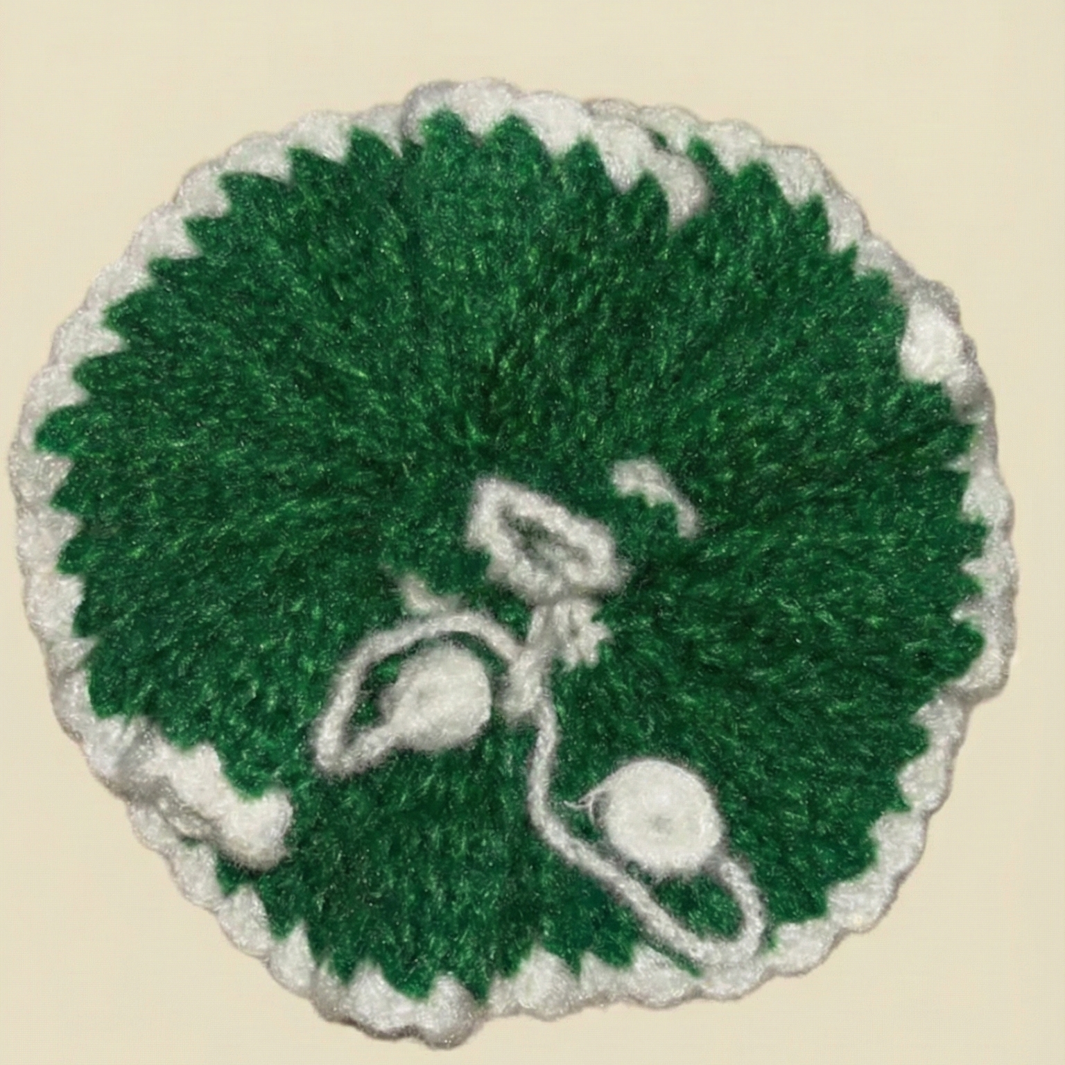 Woollen Dress for Thakur Ji(Green-white)