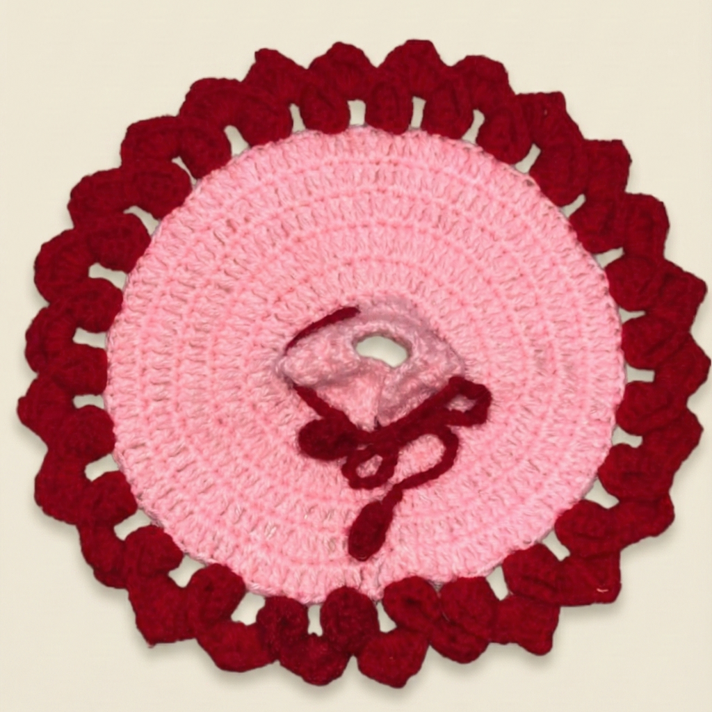 Woollen Dress for Thakur Ji(Red-Pink)