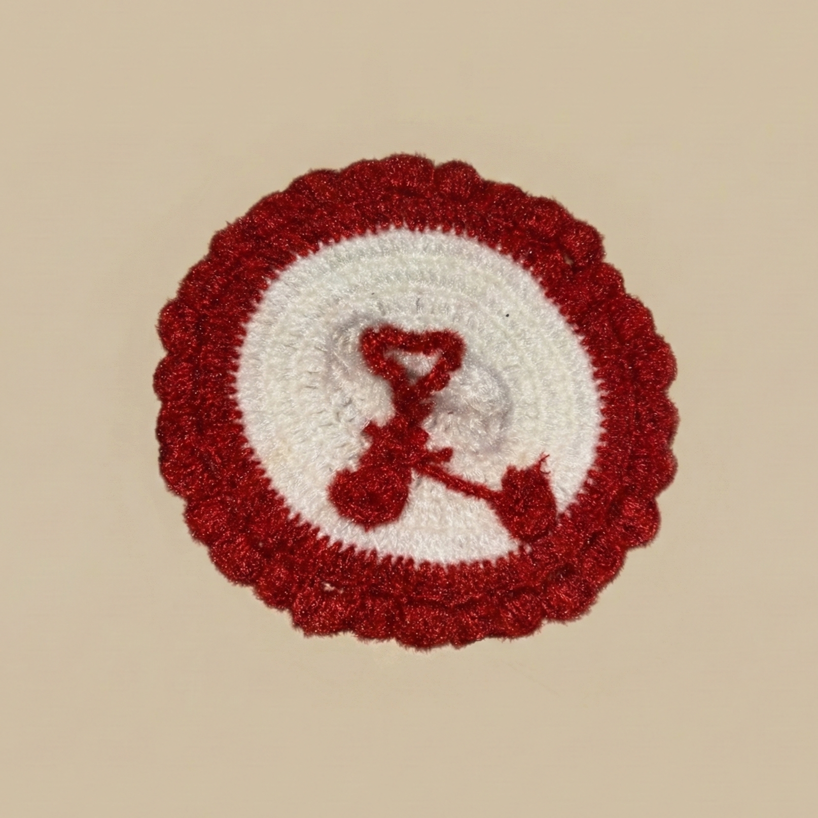 Woollen Dress for Thakur Ji Size 0-2(Red-White)