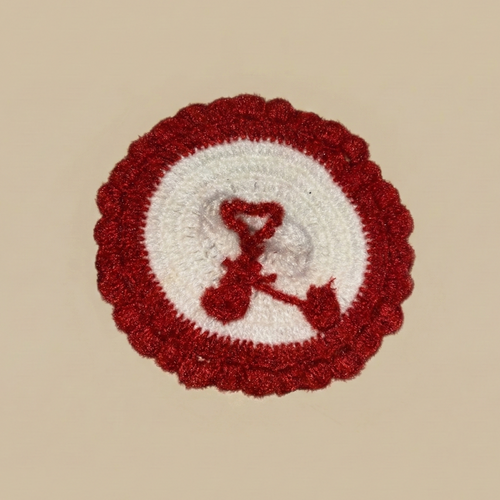 Woollen Dress for Thakur Ji Size 0-2(Red-White)