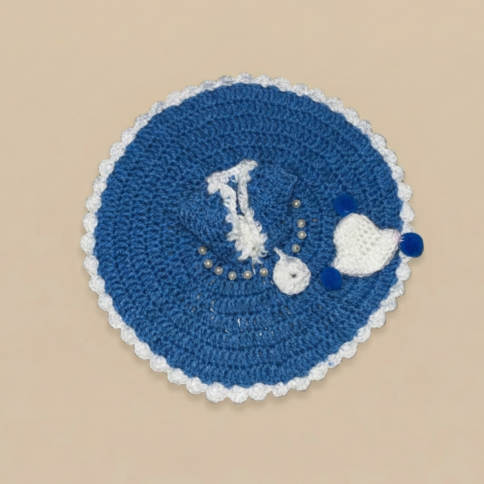 Woollen Dress for Thakur Ji Size 3-4(skyblue-white)